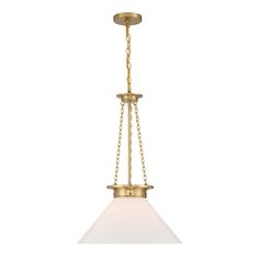 Collection: Eton Lodge, Material: Metal, Finish Color: Warm Brass, Width: 18", Height: 27", Length: 18", Chain Length: 120", Lamping Type: Incandescent, Number Of Bulbs: 1, Wattage: 60 Watts, Dimmable: Yes, Moisture Rating: Dry Rated, Desc: Bring in a bright, vintage-inspired lighting look with the Eton Lodge 1-light pendant. Its white cased glass shade has a rich and lustrous appearance that makes it ideal for a wide variety of applications. Slim strands of chain add a decorative touch and heig Basement Lighting, Led Puck Lights, Reeded Glass, Kitchen Redesign, Golden Lighting, 3 Light Chandelier, Savoy House, 3 Light Pendant, Lighting Inspiration