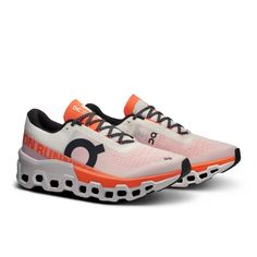 Men's Cloudmonster 2 | White & Orange | On United States Orange Athleisure Running Shoes For Jogging, Orange Dynamic Sneakers With Air Cushioning, Dynamic Orange Sneakers With Air Cushioning, Air Max Cushioning Running Shoes With Round Toe, Orange Athleisure Running Shoes With Air Max Cushioning, Orange Athleisure Sneakers For Running, Orange Sneakers With Air Cushioning For Running, Orange Athleisure Running Shoes With Air Cushioning, Orange Running Shoes With Branded Insole