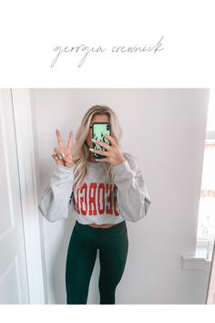 georgia crewneck. cute & comfy! size up to be oversized! Trendy Fits, Oversized Look, Cute Comfy, Comfort Colors Tee, Fashion Clothes, Comfort Colors, Aesthetic Clothes, Unisex Sweatshirt, Crewneck Sweatshirt