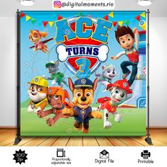 an image of a cartoon movie poster with the characters from paw's birthday party