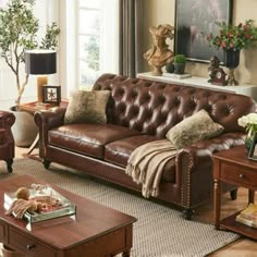 a living room filled with lots of furniture and decor