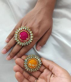 Product Item: Assorted Ring  Color: Assorted Will Be Send  Size: Adjustable  Drop Us Message If You Have Any Query  +91 9351162855 Assorted Kundan Rajasthani Style ring, Haldi Mehendi Sangeet Favor, Indian Wedding Favor, Gift For Her, Polki Rings, Bridesmaid Gift,  Please Visit Our Shop  Click The Link Below  https://www.etsy.com/shop/HappycelebrationArt?ref=seller-platform-mcnav Handmade Finger Ring, Fabric Finger Ring, Multicolor Flower Ring For Wedding, Gold Jewelry With Dori Work For Wedding, Elegant Chandbali With Stone Work As Wedding Gift, Traditional Toe Rings For Weddings, Fusion Style Gold Wedding Rings, White Stone Work Wedding Gift, Gold Fusion Style Wedding Rings