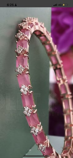 Diamond Kada, Flower Jewelry Designs, Beautiful Bangles, Gold Bangles Indian, Ruby Bangles, Simple Jewellery, Diamond Bangles, Diamond Bracelet Design, Bangles Gold