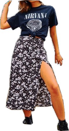 Women's Skirt Midi Polyester Black Purple Brown Green Skirts Summer Split Print Without Lining Fashion Holiday Vacation S M L Black Casual Summer Skirt, Casual Black Summer Skirt, Black Floral Print Skirt For Summer, Casual High Waist Black Maxi Skirt, Summer Black Maxi Skirt With Floral Print, Trendy Black Split Bottoms, Beach Black Floral Print Maxi Skirt, Black Floral Print Skirt For Vacation, Black Floral Print Maxi Skirt For Beach