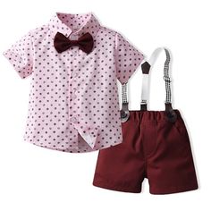 Be it a family outing or a casual hangout at the park, this Daisies and Sunflowers Boy and Girl Summer Matching Outfit is the perfect outfit for your kids. The clothes are comfortable, stylish, and awesome to wear on summer vacation. Features: Turndown collar puff short sleeve dress for girls. 4 Pcs Set for boys: Shirt, pants, suspender, and bowtie. Splash dots pattern design print. Comfortable children's wear. Perfect for the summer season. Fabric & Care: Made of high-quality cotton fabric. Mac Boy Overalls, Pink Overalls, Matching Sibling Outfits, Burgundy Shorts, Boys Ties, Sister Outfits, Tie Shirt, Matching Outfit