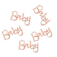 baby shower word rose gold set of 5