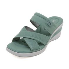 Elevate your style and comfort with our Siketu Tetra Cushioned Wedge Sandals. These dusty green sandals feature a cushioned wedge for all-day support, making them perfect for both casual and dressy occasions. Add a touch of sophistication to any outfit with the sleek design and comfortable fit. 2.36'' heel Slip-on PU upper Synthetic Arch support footbed™ Cushioned Insole™ Anti-skid rubber sole Casual Green Open Toe Wedge Sandals, Green Slip-on Wedge Sandals For Vacation, Casual Green Slip-on Wedge Sandals, Green Slip-on Casual Wedge Sandals, Green Slip-on Wedge Sandals For Beach, Green Sandals With Arch Support For Spring, Green Cushioned Wedge Sandals For Vacation, Casual Green Wedge Sandals For Beach, Green Wedge Sandals With Round Toe For Vacation