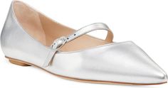 Stuart Weitzman Emilia Mary Jane Flat (Women) | Nordstrom Classic Ballet Flats With Buckle Closure And Almond Toe, Elegant Formal Ballet Flats With Buckle Closure, Evening Pointed Toe Ballet Flats With Buckle, Classic Pointed Toe Flats With Buckle Closure, Classic Flats With Buckle Closure And Pointed Toe, Leather Sole Mary Janes With Pointed Toe, Pointed Toe Mary Janes With Leather Sole, Chic Pointed Toe Ballet Flats With Buckle, Formal Ballet Flats With Buckle Closure And Low Heel