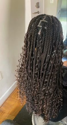 Romantic Waves, Short Box Braids Hairstyles, Mixed Curly Hair, Cute Box Braids, Big Box Braids Hairstyles, Goddess Braids Hairstyles, Cute Braided Hairstyles, Box Braids Hairstyles For Black Women, Cute Box Braids Hairstyles