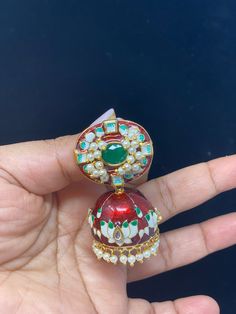 Beaded Handmade Traditional Jewelry Punjabi Jhumka, Jadau Jhumka, Kundan Jhumka, Punjabi Jewelry, Indian Jhumka, Earring Indian, Pakistani Earrings, Diamond Nose Ring, Jewelry Pakistani