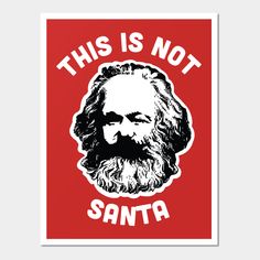 this is not santa sticker on a red background