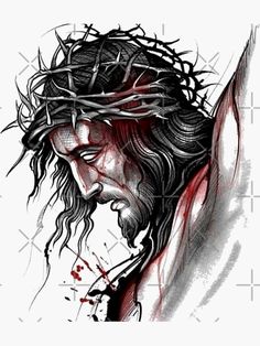 Drawing Of Jesus, Christus Tattoo, Jesus Christ Tattoo, Jesus Tattoo Design, Tato Flash, Jesus Art Drawing, Jesus Drawings, Religious Tattoo