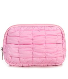 From Iscream&#x2C; this bag features:Quilted designAdjustable strapTop-zip closureOne exterior pocketLinedNylonOne size approx. 8" W x 5.5" H x 2" DSpot cleanImported. Quilted Belt Bag, Quilted Cosmetic Bag, Cos Bags, Pink Pouch, Quilted Bag, Strap Tops, Dillard's, School Bag, Makeup Skin Care