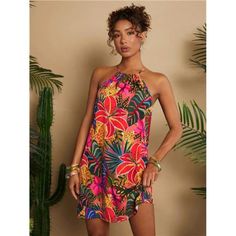 -Item Id 35541015 -Color: Multicolor -Style: Boho -Details: Backless -Pattern Type: Tropical, Plants, All Over Print -Type: Cami -Neckline: Halter -Sleeve Length: Sleeveless -Waist Line: Natural -Hem Shaped: Straight -Length: Short -Fit Type: Regular Fit -Fabric: Non-Stretch -Material: Woven Fabric -Composition: 95% Polyester, 5% Elastane -Care Instructions: Machine Wash, Do Not Dry Clean -Pockets: No -Sheer: No **Open To Offers!!!** **Bundle To Save More** **30% Off Bundles Of 2 Or More Items!! Tropical Multicolor Sundress With Tropical Print, Sleeveless Multicolor Tropical Print Mini Dress, Multicolor Sleeveless Tropical Print Mini Dress, Tropical Multicolor Sundress For Day Out, Multicolor Sleeveless Mini Dress With Tropical Print, Multicolor Tropical Print Sundress, Casual Multicolor Sundress With Tropical Print, Multicolor Floral Print Mini Dress For Beach, Vibrant Printed Mini Dress For Summer