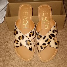 Beach By Matisse Animal Print Sandals Size 8 Brand New & In Box Never Used Before Animal Print Sandals, White Flat Shoes, Leopard Print Sandals, Platform Espadrille Sandals, Matisse Shoes, Block Sandals, Strappy Flats, Ankle Wrap Sandals, Wrap Sandals