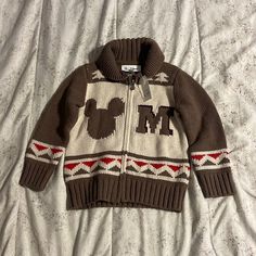 Baby Gap Toddler Boy Brown Mickey Mouse Zip Up Sweater Size 3t Nwt Mickey Mouse Picture On The Back Letter M & Mickey Mouse Logo On The Front Open To Offers! Beige Gap Outerwear For Fall, Mickey Mouse Logo, Mouse Logo, Mickey Mouse Pictures, Vintage Baby Clothes, Baby Planning, Letter M, Zip Up Sweater, Baby Gap