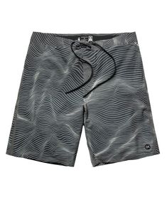 men's boardshortt in black and white waves