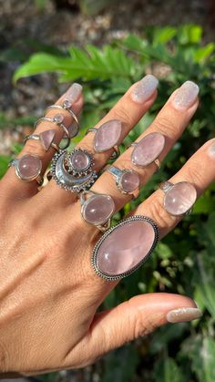 You will receive one rose quartz .925 silver ring Choose your ring and size checkout Photos are numbered with size Silver Rose Quartz Crystal Ring, Silver Quartz Jewelry, Rose Quartz Rings, Afro Jewelry, Silver Rings With Stones, One Rose, Easy Diy Jewelry, Chic Earrings, Rose Quartz Ring