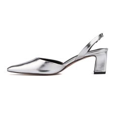 Indulge in timeless grace with our Jacqueline, a pinnacle of sophistication and comfort. Crafted with precision, these heels boast a sleek silhouette that effortlessly complements any outfit. The pointy toe accentuates elegance, while the slingback design ensures a secure fit with a hint of allure. Perfect for both professional settings and evening soir�es, these heels redefine chic versatility. Elegant Slingback Pumps With 4-inch Block Heel, Chic Low Heel Slingback Pumps For Gala, Sleek Summer Office Slingback Pumps, Sleek Summer Slingback Pumps With Padded Heel, Silver Slingback Pumps With Padded Heel For Evening, Elegant Slingback Pumps With 4-inch Heel For Formal Occasions, Low Heel Slingback Pumps With Padded Heel For Gala, Gala Slingback Pumps With Padded Low Heel, Chic Slingback Kitten Heels For Gala