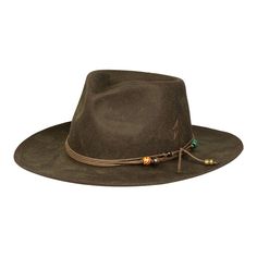 Rugged Wide Brim Fedora For Country Events, Adjustable Rustic Fedora Hat, Adjustable Wide Brim Rustic Fedora, Adjustable Rustic Fedora, Rugged Brown Wide Brim Hat, Rustic Adjustable Fedora, Rustic Adjustable Hats For Fall, Rustic Brown Felt Hat, Rugged Brimmed Hat For Country Events