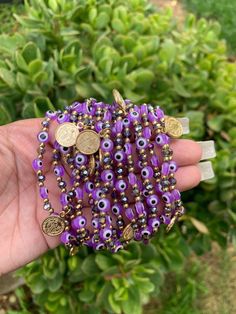 Evil Eye 🧿 Beaded Bracelet In many cultures, it is believed that evil eye bracelets protect against misfortune, evil looks and negative energy. Wear your bracelet for good luck and protection. ✨ Purple Evil eye boosts your imagination; Re-balances your life and removes obstacles. ✨ Cheap Bohemian Evil Eye Bracelet With Colorful Beads, Affordable Evil Eye Beaded Bracelets For Festivals, Cheap Trendy Multicolor Evil Eye Bracelet, Cheap Evil Eye Jewelry For Festivals, Cheap Colorful Beads Evil Eye Bracelet For Festivals, Spiritual Beaded Bracelets For Friendship And Festivals, Purple Spiritual Beaded Bracelets For Festivals, Spiritual Purple Beaded Bracelets For Festivals, Evil Eye Round Beads Friendship Bracelets For Festival