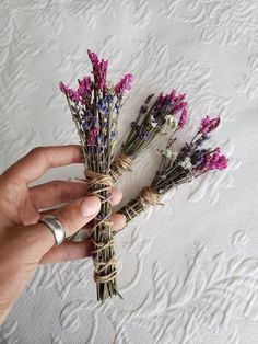 a person holding some flowers in their hand