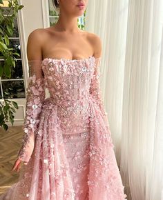 Teuta Matoshi, Pink Ball Gown, Elegant Prom Dresses, Pink Prom, Prom Dress Inspiration, Pink Gowns, Engagement Dresses, Custom Size Dresses, Pink Prom Dresses