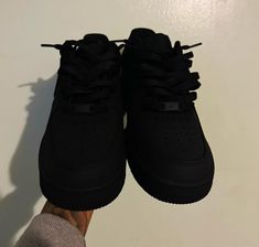 Darkest Shoes in the world, absorbs light and hides in the shadows Black Air Force 1, Nike Kicks, All Black Shoes, Mens Shoes Black, Streetwear Men, Sneakers Athletic, In The Shadows, Streetwear Men Outfits, Sneakers Men Fashion