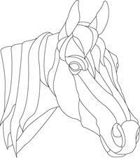 the outline of a horse's head is shown