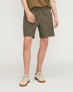 The Easy Short Kalamata – Everlane Red Trench Coat, Adidas Track Suit, Summer Denim, Slim Fit Chinos, Mens Chinos, Pleated Shorts, Getting Dressed, Slim Fit Shorts, Distressed Black Jeans