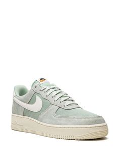 Nike Air Force 1 "Certified Fresh" Sneakers - Farfetch Green Nike Shoes, Low Top Nikes, Leopard Nikes, White Air Force 1, White Air Forces, Sneakers Green, Leopard Sneakers, Green Sage, Fresh Sneakers