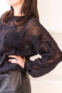 * Silk Mohair Chain Sweater * 100% Hand Knit * 70% kidmohair, 30% Silk * Very cozy, weightless and comfortable Size S: width 48/50 cm length 56 or58 cm Size M: width 54 cm length 58 or 60 cm Size L: width 56/58 length 60 or 65 This item can be made in ANY SIZE AND COLOR (7-14 days for production).  Contact me, and I will advice about color availability and measures required. Winter Work Fashion, Womens Pullover Sweaters, Mint Sweater, Handmade Sweater, Mohair Knit, Hand Knitted Sweaters, Mohair Sweater, Women Sweater, Pullover Sweater Women