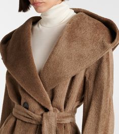 Find MAX MARA Eliana Alpaca And Wool Coat on Editorialist. Material: 62% alpaca wool, 38% wool. Care instructions: dry clean. Made in Romania. Designer color name: Dark Honey. Lining: 69% acetate, 31% cupro. Luxury Brown Cashmere Outerwear, Brown Luxury Cashmere Outerwear, Chic Mohair Winter Outerwear, Chic Mohair Outerwear For Winter, Brown Wool Outerwear With Shawl Collar, Luxury Long Wool Fur Coat, Luxury Wool Long Fur Coat, Elegant Alpaca Outerwear For Fall, Fall Wool Fur Coat For Workwear