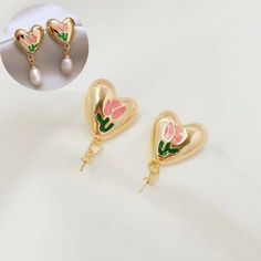 Each stud features a delicate and charming heart design, making them a perfect accessory for any occasion. Crafted with high-quality gold plated brass, these heart ear posts exude a timeless appeal and a luxurious shine. Quantity:4pcs size:15*14mm Material :brass plated gold need more ?conv me Cute Gold Heart Earrings With Heart Beads, Earrings Studs Gold, Studs Gold, Earrings Studs, Heart Earrings Studs, Electronic Items, Gold Earrings Studs, Heart Earrings, Heart Design