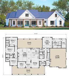 the floor plan for this house is very large and has two master suites on each side