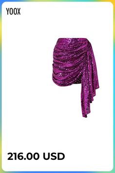 plain weave, frills, sequins, solid color, no pockets, zipper closure, fully lined , Color: Purple , Size: 2 Mini Length Sequin Contrast Skirt, Glamorous Contrast Sequin Cocktail Skirt, Glamorous Cocktail Skirt With Contrast Sequin, Asymmetrical Ruched Draped Skirt For Party, Evening Mini Skirt With Contrast Sequin, Contrast Sequin Mini Skirt For Evening, Sequin Skirt For Party Season, Party Mini Length Gathered Skirt, Glamorous Asymmetrical Skirt For Cocktail