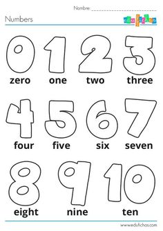 the numbers worksheet for children to learn how to write and color with numbers