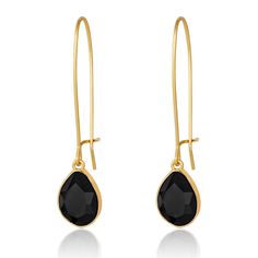 PRICES MAY VARY. Unique design: Our gold earrings, featuring a drop-pendant design, showcase timeless elegance. Each teardrop earrings highlights a unique black resin, resembling a delicate teardrop, symbolizing grace and sophistication. Good material: Crafted from durable brass with a gold finish, our black resin earrings boast both durability and a touch of luxury. The inclusion of a black resin adds a subtle and stylish contrast for our resin earrings . Appropriate dimensions: For this earrin Black Earrings Elegant, Wedding Guest Jewelry, Teardrop Dangle Earrings, Black Resin, Dangly Earrings, Gift Pouch, Resin Earrings, Hypoallergenic Earrings, Black Earrings