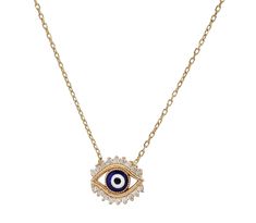 14K Solid Yellow Gold Evil Eye Necklace, Dainty Evil Eye Necklace - LTB JEWELRY Nazar Necklace, Star Wedding Band, Gold Evil Eye Necklace, Classy Minimalist, Evil Eye Necklace Gold, Protection Necklace, Band Jewelry, Eye Pendant, Necklace Minimalist