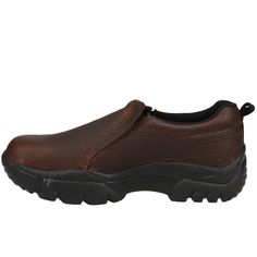 PRICES MAY VARY. Genuine leather upper, these shoes are built to last and withstand daily wear and tear No need to fuss with laces or buckles, simply slip these shoes on and go Twin gore panels The shoe features a padded insole and a flexible outsole, providing all-day comfort for your feet Rugged non marking rubber outsole Slip These Roper Shoes On For A Quick Trip To The Barn Or After A Long Day Of Work. These Shoes Are Quick, Convenient And Comfortable! These Slip-Ons Are Made With Durable Tu Leather Slip-on Shoes For Outdoor Work, Outdoor Slip-on Work Boots With Cushioned Footbed, Cushioned Slip-on Work Boots For Outdoor, Rugged Cushioned Slip-on Walking Shoes, Brown Slip-on Shoes For Outdoor Work, Durable Leather Walking Shoes, Casual Style, Leather Walking Shoes With Cushioned Footbed For Outdoor Work, Leather Slip-ons With Moc Toe For Outdoor, Rugged Slip-on Slip-resistant Work Boots