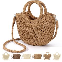 PRICES MAY VARY. 【Summer straw bag】 - This women's straw clutch is made of high quality natural straw and lined with polyester fiber. This straw purse with a small pocket design inside for easy storage. 【Handmade straw purse】 - Our crossbody woven purse is handmade and measures about 10.5 inches high x 2 inches wide x 10.5 inches high; removable long shoulder strap drops about, can be use as a crossbodybag or shoulder handbag or clutch purses 【Unique & chic design】- This woven straw tote bag for Eco-friendly Braided Straw Bag For Spring, Beige Straw Bag For Spring, Spring Eco-friendly Braided Straw Bag, Eco-friendly Jute Summer Bag, Spring Beige Natural Fiber Shoulder Bag, Trendy Summer Bags In Natural Fiber, Natural Fiber Bags For Summer, Eco-friendly Handheld Beach Bag For Summer, Spring Woven Natural Fiber Shoulder Bag