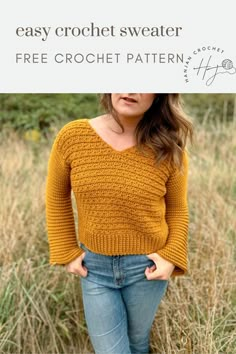 the easy crochet sweater pattern is great for beginners