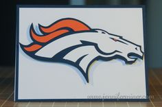 the denver football logo is shown on an orange and blue background