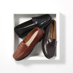 Women's Classic Penny Loafer – Eastland Classic Moc Toe Slip-ons For Fall, Classic Leather Slip-on Shoes For Office, Classic Wingtip Slip-ons With Brogue Detailing, Classic Wingtip Slip-ons For Work, Classic Slip-on Dress Shoes With Almond Toe, Classic Slip-ons With Leather Footbed For Business Casual, Classic Wingtip Leather Shoes For Fall, Classic Fall Wingtip Leather Shoes, Classic Slip-on Dress Shoes With Stitched Sole