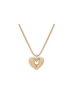 Anne Klein Gold Tone Gold Heart Motif Pendant Minimalist Polished Heart Pendant Necklace, Minimalist Heart Pendant Necklace With Polished Finish, Modern Heart Charm Necklace Gift, Modern Heart Charm Necklace As Gift, Modern Yellow Gold Heart Pendant Necklace, Minimalist Heart Shaped Necklace With Polished Finish, Minimalist Heart-shaped Necklace With Polished Finish, Minimalist Heart Necklace With Polished Finish, Modern Open Heart Charm Jewelry