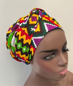 Our beautiful Headwraps are made out of 100% cotton. RB Headwraps can be tied in many different styles . RB Kente Adinkra Symbol Headwraps can also be worn as a scarf. Great for parties, everyday wears and also bad hair days . Our fabrics are soft gentle on skin . Headwrap size : 70 inches x 22.5 inches (177.8 cm x 57.15 cm) Fitted Multicolor Headwrap For The Beach, Multicolor Turban Headband For Beach, Fitted Multicolor Headwrap With Matching Headband, Bohemian Wrap Headwrap One Size, Adjustable Multicolor Wrap Headwrap, Bohemian Style One Size Headwrap, Bohemian Style One-size Headwrap, Bohemian One-size Wrap Headwrap, Multicolor Turban With Matching Headband For Beach