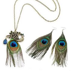 Peacock Secret Feather Set – Wicked Wonders VIP Bling Feather Jewelry Necklace, Peacock Plume, Homemade Scrubs, Retro Necklace, Peacock Necklace, Feather Jewelry, Classic Necklace, Fringe Necklace, Feather Pendant