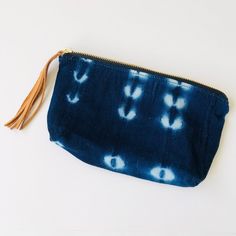 Mudcloth Purse Clutch - For Her Cosmetic Bag - littlelightcollective Blue Pouch Cosmetic Bag For On-the-go, Casual Blue Rectangular Pouch, Blue Travel Pencil Case Pouch, Versatile Blue Cosmetic Bag For Everyday, Blue On-the-go Cosmetic Pouch, Blue On-the-go Pouch Cosmetic Bag, Casual Blue Pouch For Daily Use, Blue Cosmetic Bag With Removable Pouch, Versatile Blue Cosmetic Bag