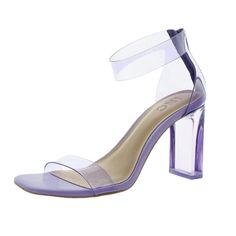 Women's Makenna Clear Vinyl Dress Heel Sandals From Inc International Concepts. Slick Translucent Straps And Back Zip Give A Streamlined Style. Square Toe. 3 1/3" Heel. Manmade Upper; Microsuede Toe; Manmade Sole. Color: Lavender Size 6.5 M Brand New In Box! Retail $79.50 Purple Sandals With 4-inch Heel And Ankle Strap, Purple Ankle Strap Sandals Fitted, Fitted Purple Sandals With Ankle Strap, Purple Block Heel Shoes For Night Out, Purple Block Heel Heels For Night Out, Fitted Purple Sandals With Round Toe, Lavender Heels For Summer Party, Purple Synthetic Heels For Evening, Purple Synthetic Evening Heels