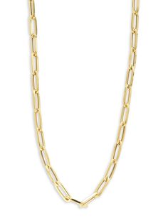 14K Yellow Gold Paperclip Chain Necklace Gold Chain Link Necklace, Italian Gold Jewelry, Paperclip Chain Necklace, Real Gold Jewelry, Gold Fashion Necklace, Necklace Craft, 18k Gold Jewelry, White Gold Jewelry, Yellow Gold Chain